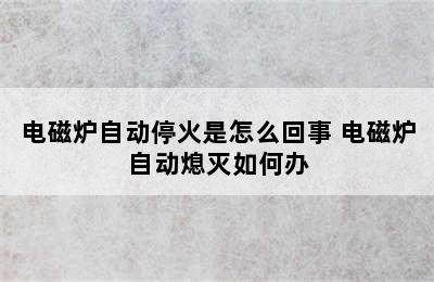 电磁炉自动停火是怎么回事 电磁炉自动熄灭如何办